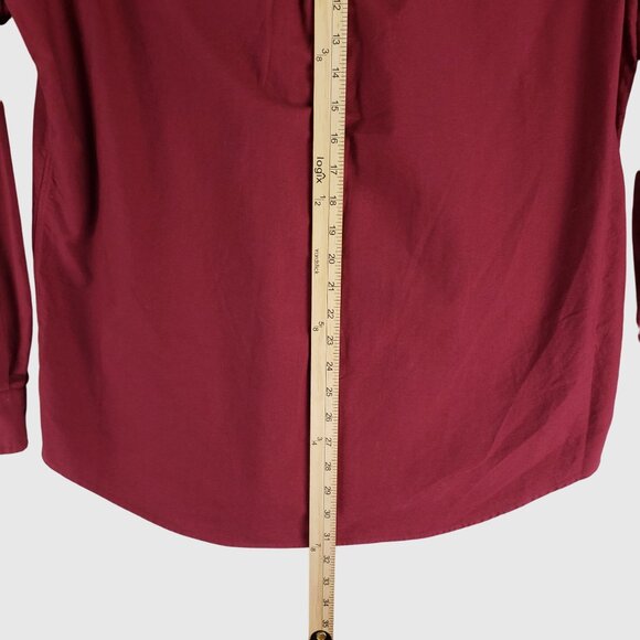 Ralph Lauren Mens Burgundy Long-Sleeve Button-Down Shirt Classic Fit L - Picture 6 of 9